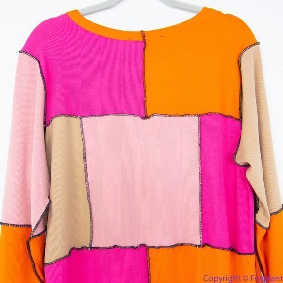 NEW Eloquii Patchwork midi Dress, pink and orange, 18/20 - Picture 7 of 15